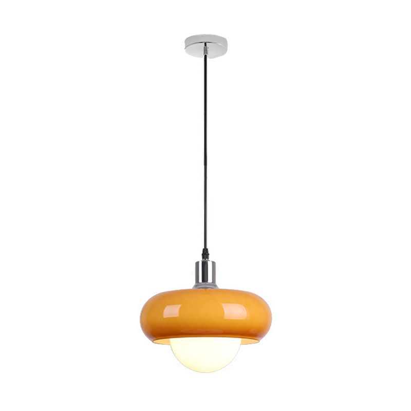 Nordic moderne 1-Light Pendant Light Drum Glass Prending Pendant Pendant Light for Bedroom