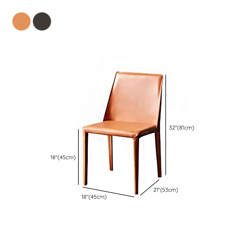 Faux Leather Dining Chairs Contemporary Chairs with Metal Base