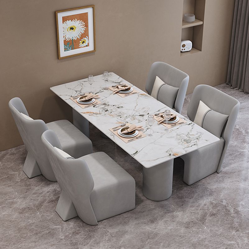 Contemporary Stone Furniture 1/5 Pcs Dining Room Table Set for Home