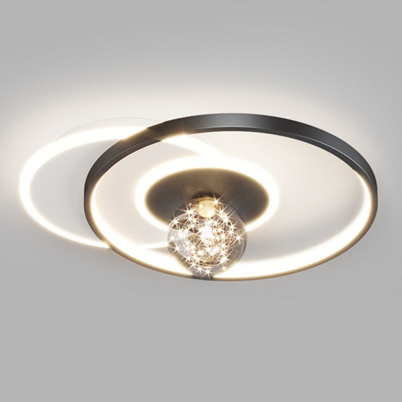 Plafonnier de chambre rond moderne encastré en métal