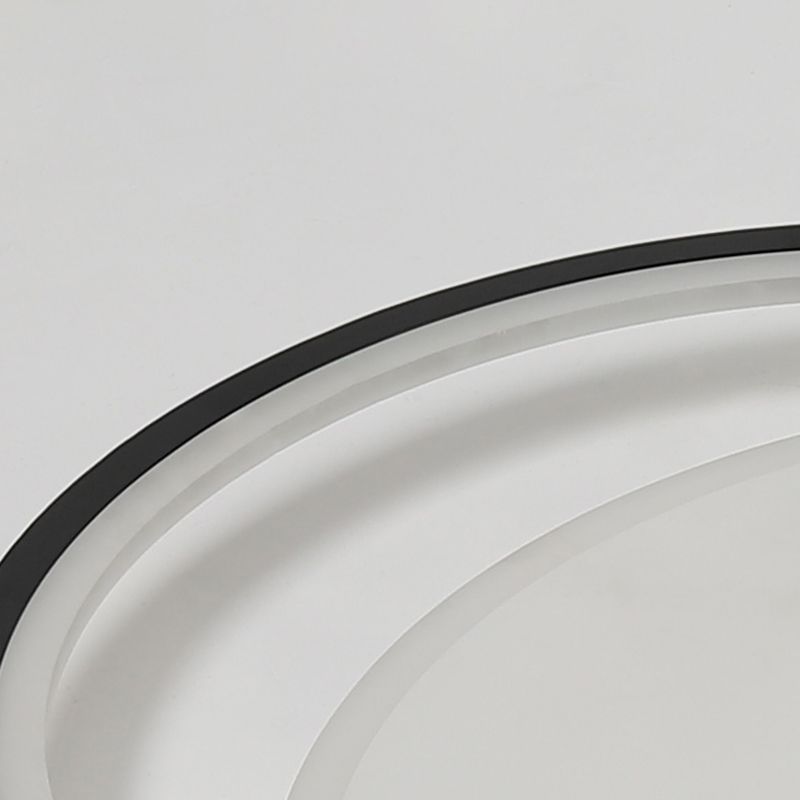 Plafonniers encastrés à LED noirs à 2 lumières, plafonnier ovale en aluminium pour chambre à coucher