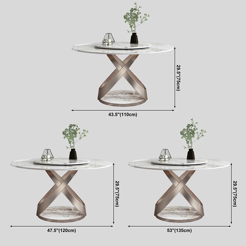 Moderne ronde eettafel gesinterde stenen eettafel met voetstuktafel