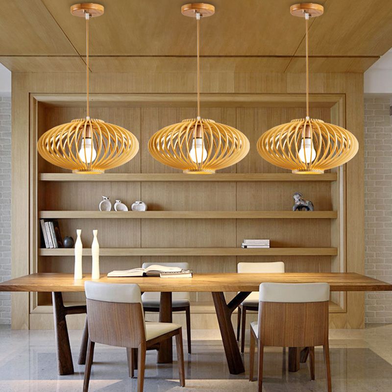 Lámpara colgante de láser negro/amarillo contemporáneo 1 cabezal de madera de techo de madera luz para restaurante