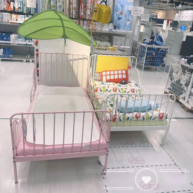Metal Fixed Side Nursery Crib Industrial Nursery Crib with Guardrails