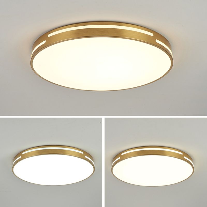 Nordic Style Flush Mount Light Metal Ceiling Light in Gold for Living Room