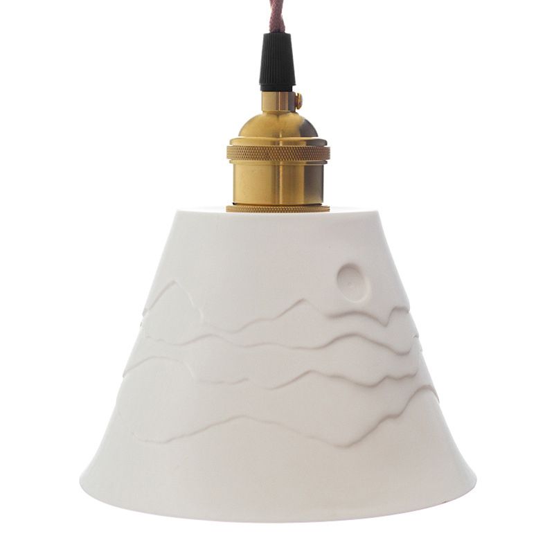 Modern Metal Wall Sconce Cone Shape Wall Lamps with Ceramic Shade