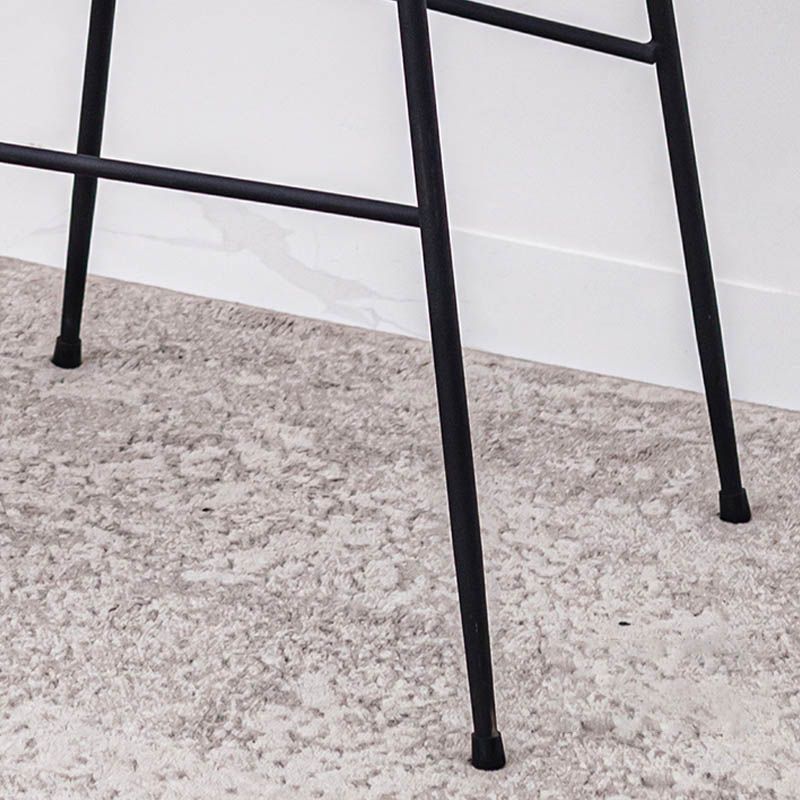 Industrial Upholstered Indoor Low Back Bar Stool with Metal Base