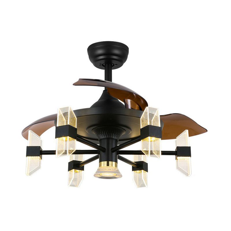 42 "breites Sputnik Wohnzimmer Deckenventilator Leuchtmetall LED Modernismus Halbflush-Halterung mit 4 Klingen