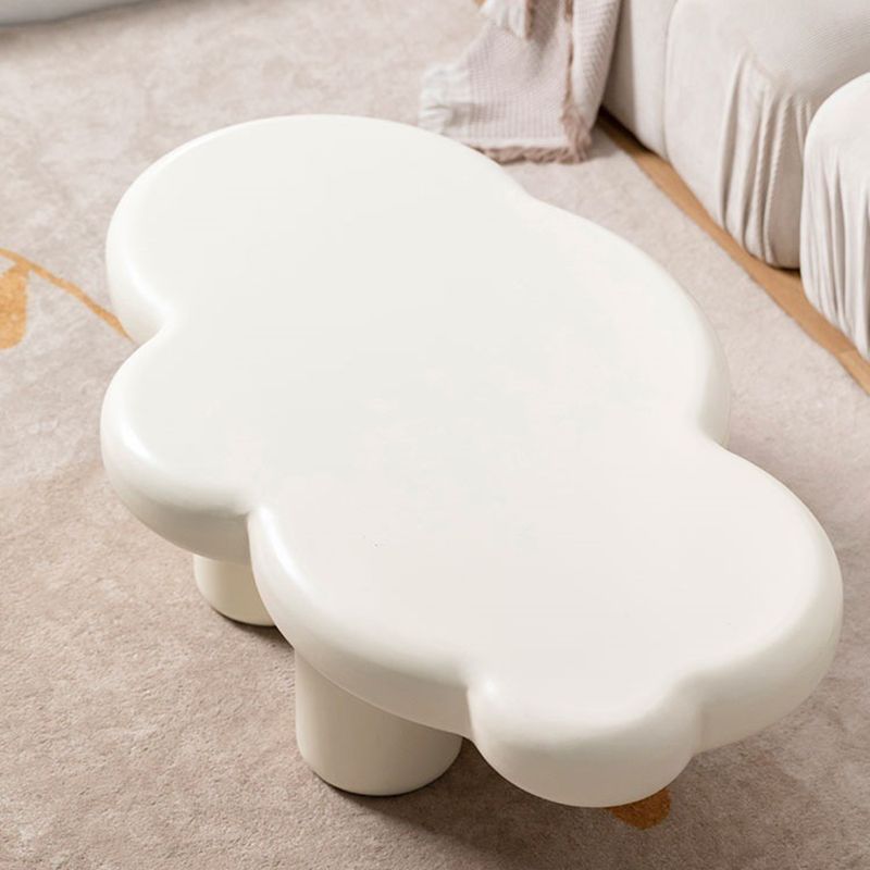 White Wooden Coffee Table 4 Legs Coffee Cocktail Table for Living Room