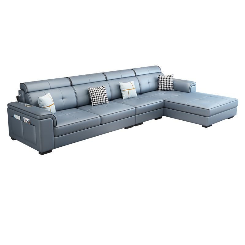 133.07" L x 70.86" W x 35.43" H Pillow Top Arm Sectional with Pillowed Back Cushions
