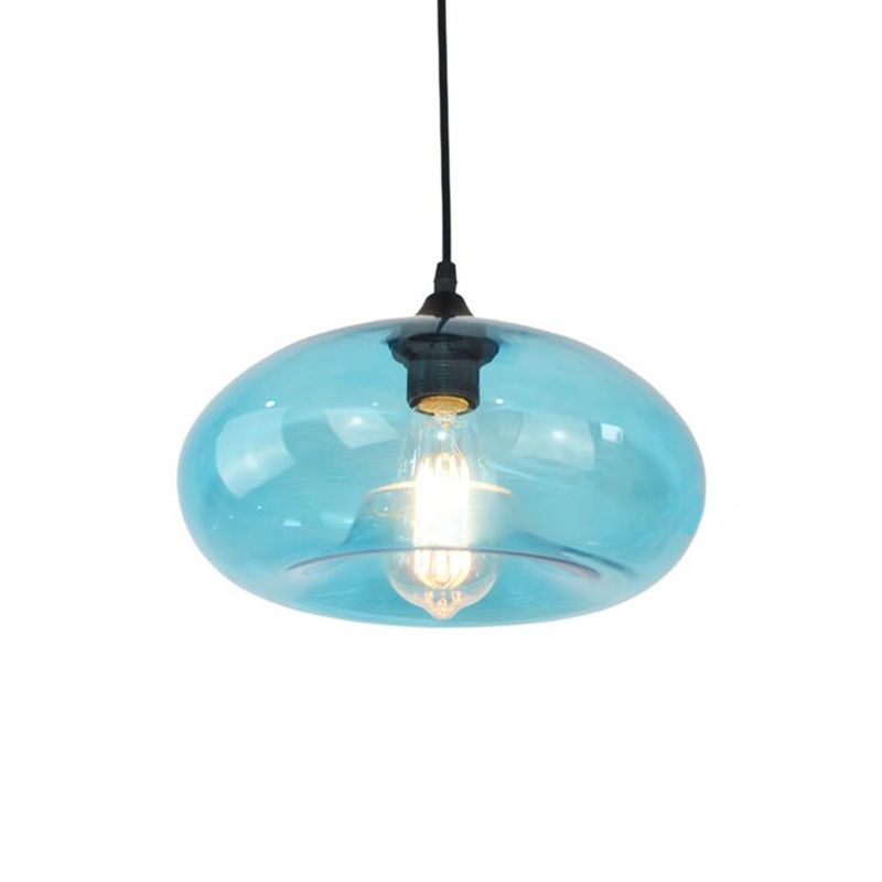 Luce a sospensione a sospensione blu a ciambella Modernismo 1 soggiorno.