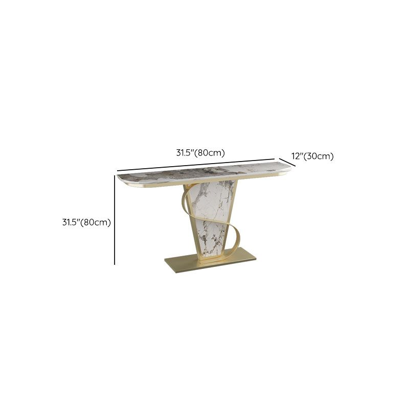 Glam Style Sofa Table Slate Top Console Accent Table for Entryway