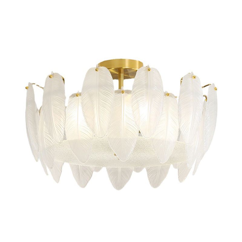 Contemporary Ceiling Lamp Creative Flush Mount Light Fixture with Glass Shade