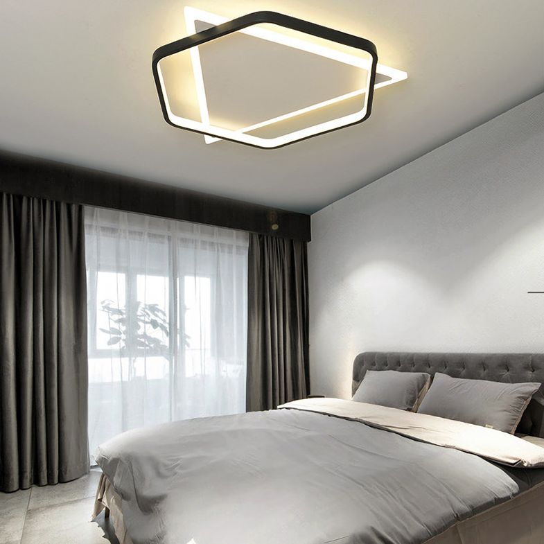 Hexagonal + Triangle Geometric Lines LED Ceiling Light 19.5" Wide Contemporary Minimalism Flush Mount Light