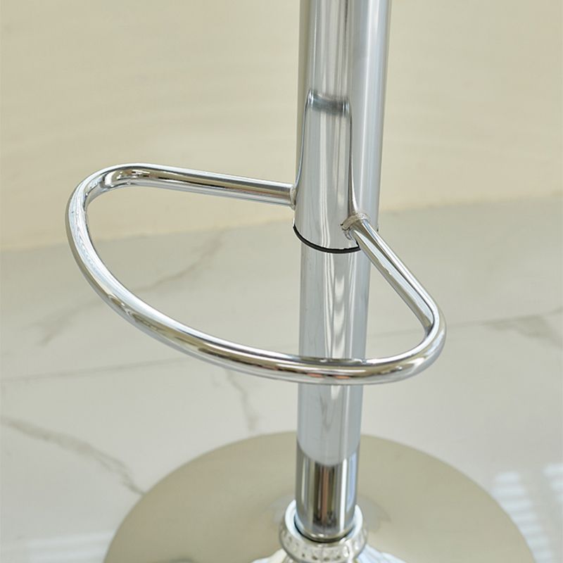 Plastic Adjustable Height Bar Stool Modern PU Upholstered Stool with Footrest