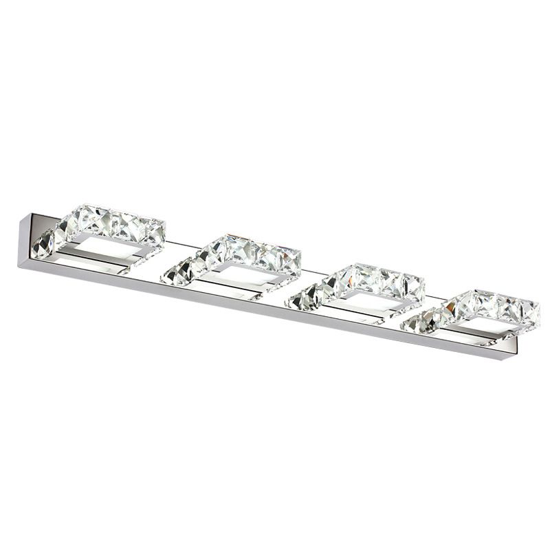Modern Crystal Makeup Mirror Light Stainless Steel LED Mirror Lamp Fixture for Bathroom