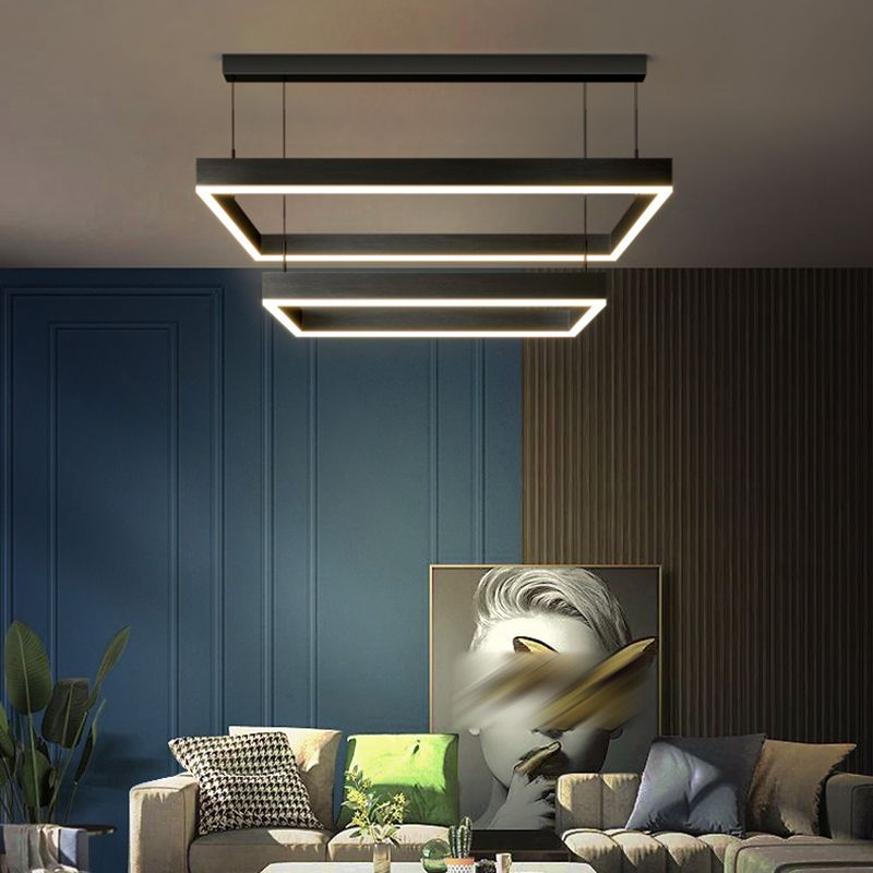 Contemporary LED Chandelier Light Fixtures Restaurant Metal Hanging Chandelier