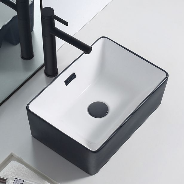 Modern Porcelain Trough Sink Rectangular Trough Bathroom Sink