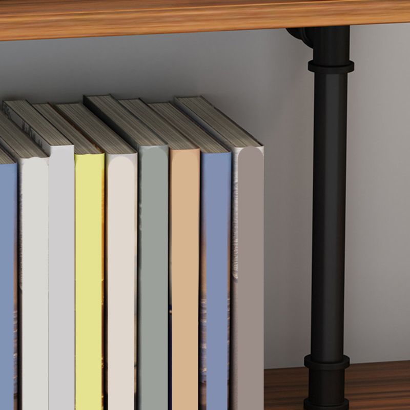 Brown Bookshelf Industrial Style Wall Mounted Bookcase for Home Office