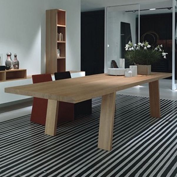 Mesa moderna de madera maciza de fresno para restaurante, mesa de cocina rectangular con 4 patas