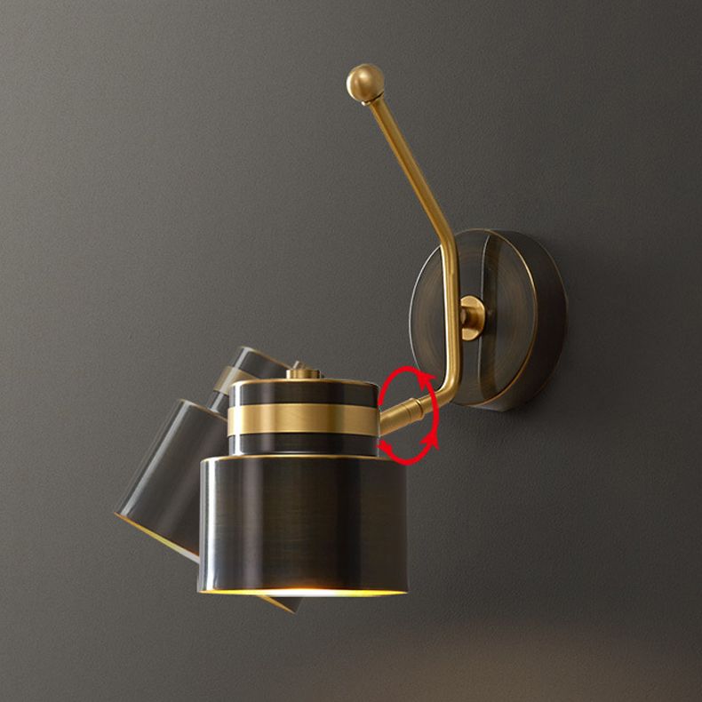 Brass Geometric Wall Lamp Postmodern Metal Sconce Light for Bedroom
