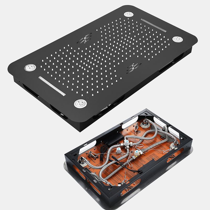 Modern Shower System Brass Slide Bar Included Ceiling Mounted Shower Head Combo