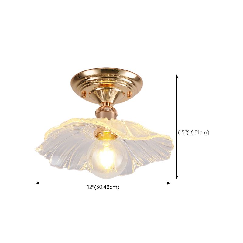 Nordic Style Ceiling Light Circle Shape Ceiling Lamp with Glass Shade for Bedroom