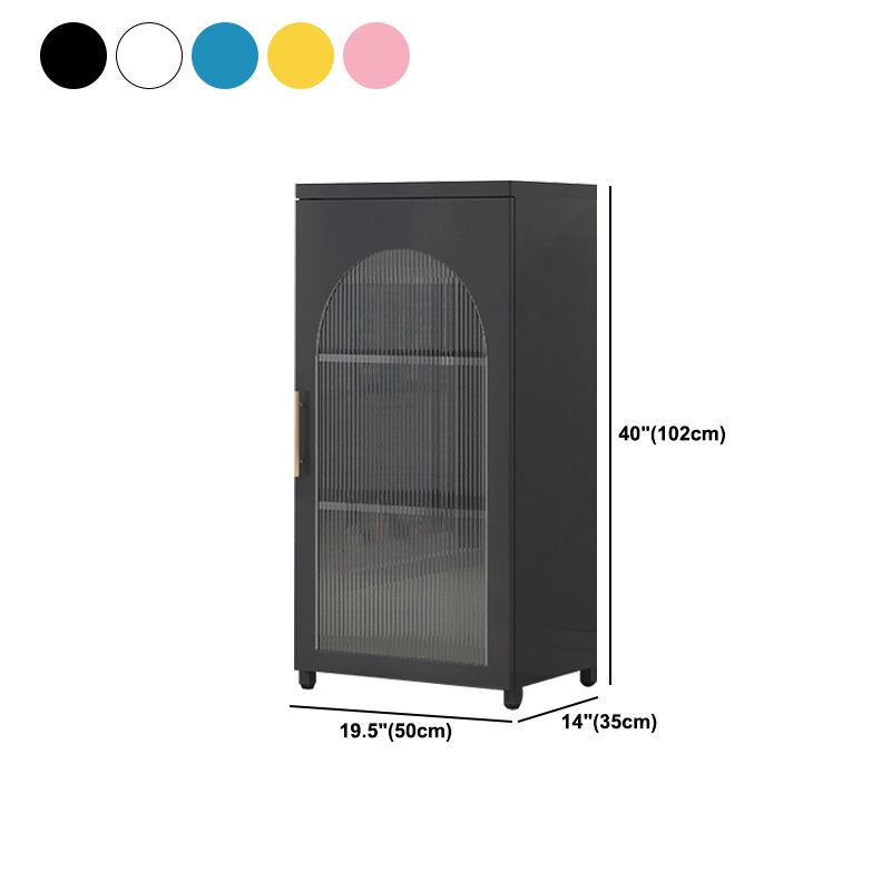 Modern Steel Bookcase, Glass Door Closed Back Bookshelf for Any Room