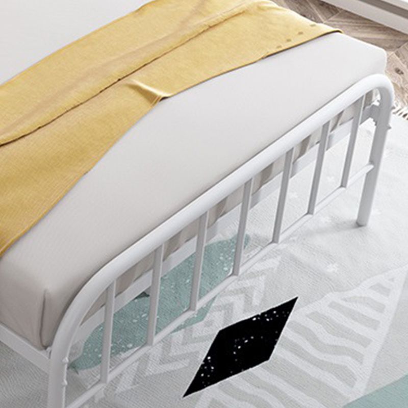 Contemporary Metal Slat with Headboard Rectangular with Metal Legs Slat Bed