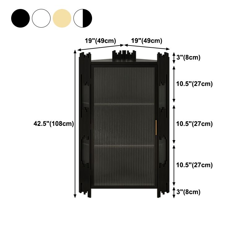 Glam Stone and Metal Sideboard Table 1 Cabinet Glass Door Buffet Stand