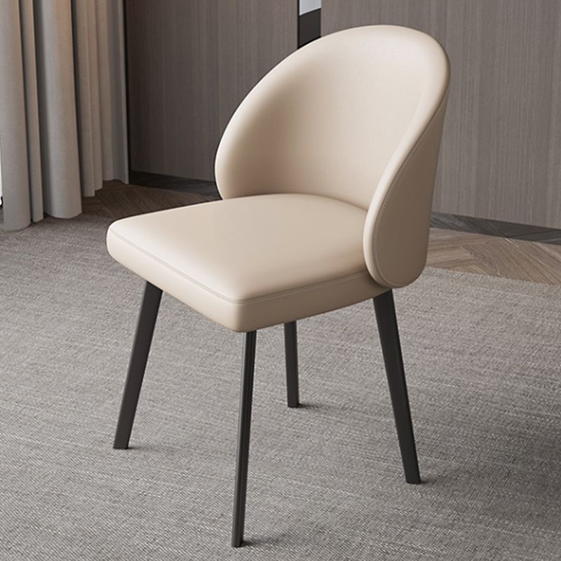 Industrial Style Side Chair Solid Back Metal Dining Room Chair for Kitchen