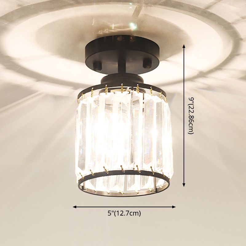 Style moderne en cristal d'appareil d'éclairage de bâti de plafond d'allée de cylindre près du plafonnier