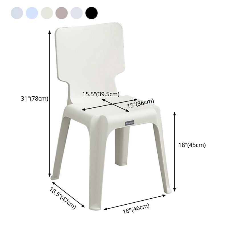Chaise d'appoint en plastique pour marché nocturne scandinave, chaise de salle à manger à dossier solide, couleur claire