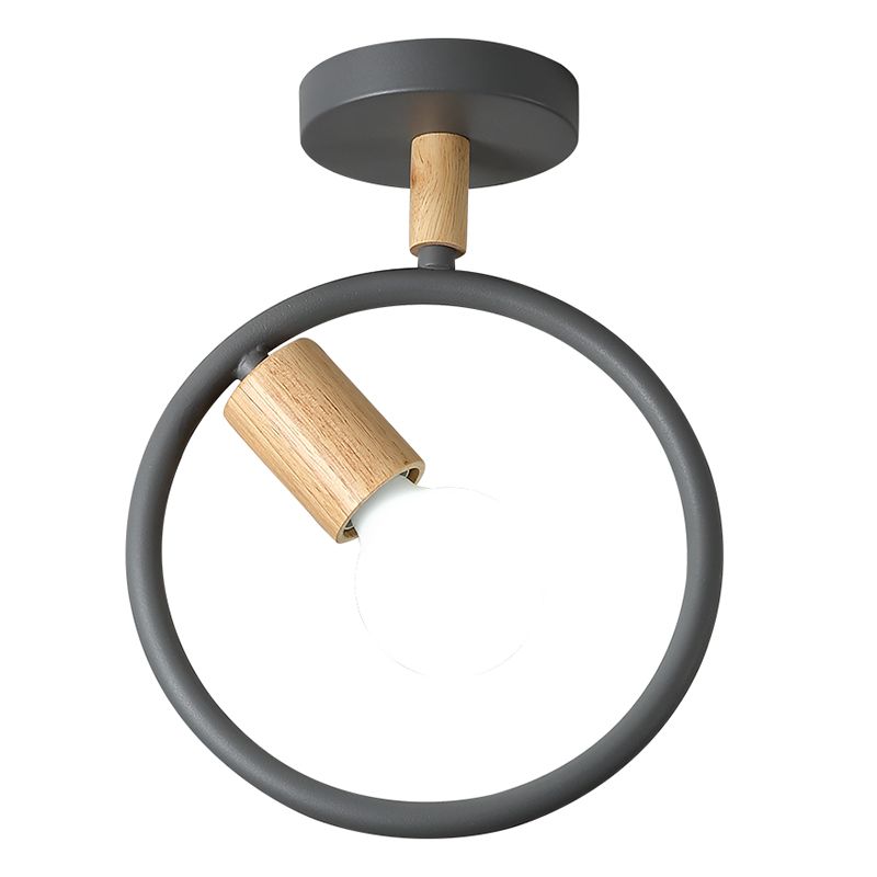 Nordic Ring-geformte Deckenbehandlung Metall 1-Licht-Korridor Halbflush Mount Light