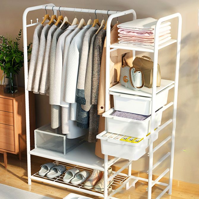 Contemporary Metal Wardrobe Cloth Rod Included Wardrobe Closet for Bedroom