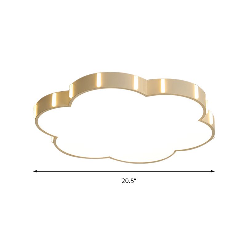 Plafonnier de jardin d'enfants en forme de fleur, plafonnier simple et moderne en acrylique blanc