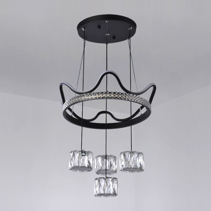 Nordic Crystal Chandelier Geometric 5 Lights Chandelier Pendant for Living Room