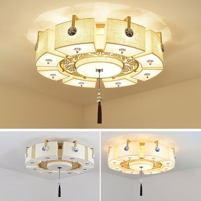 Cercle traditionnel Clôture de l'ébullition Tissu plafond Fixation du plafond de plafond pour la chambre à coucher