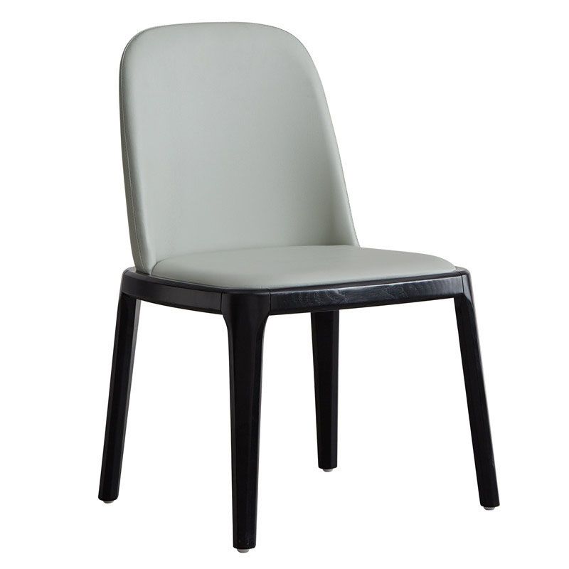 Industrial Home Parsons Silla auxiliar Silla de comedor de cuero con patas de madera