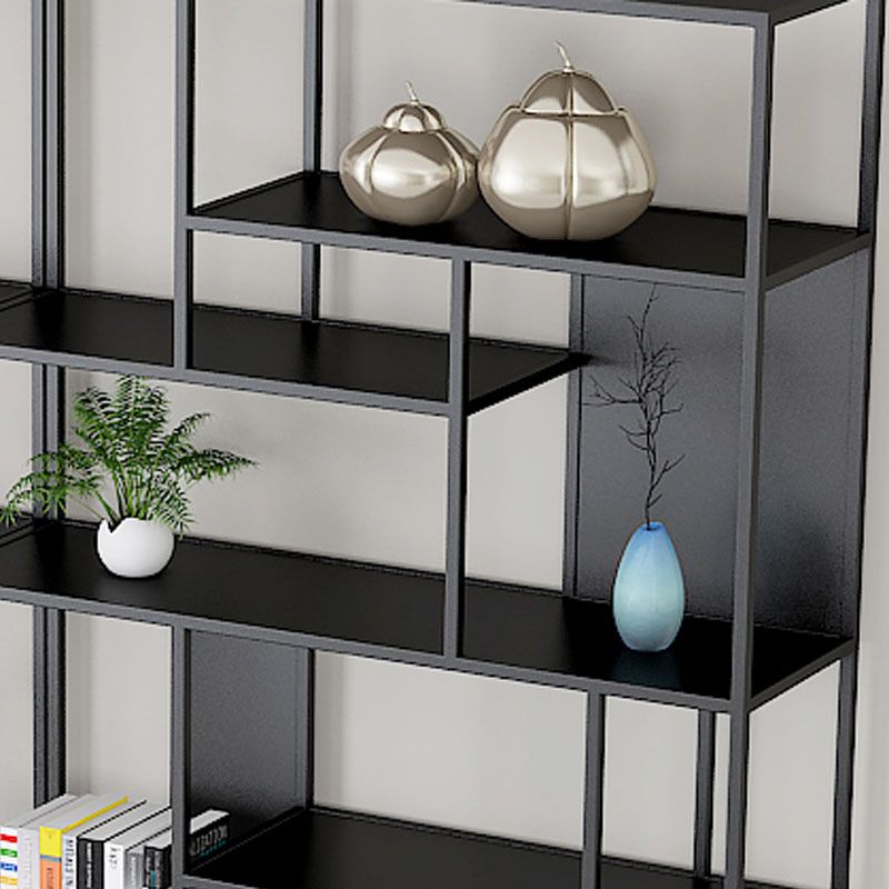 Modern Metal Bookshelf Etagere Open Shelf Bookcase with Shelves-70.8" H x 11.8" W