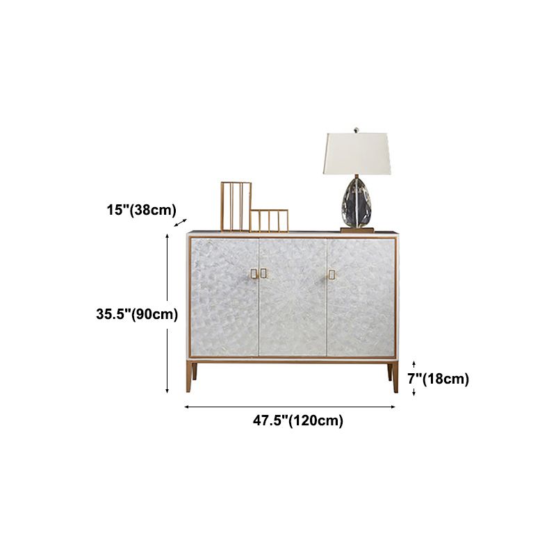 Modern Living Room Buffet Wood and Metal Sideboard Buffet in White