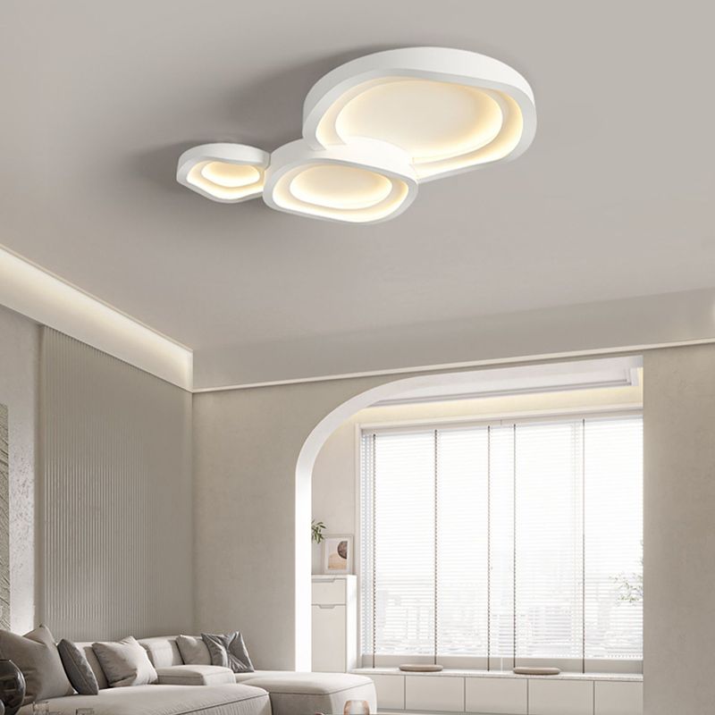 Nordic Style Ceiling Light Fixture White Flush Mount for Living Room