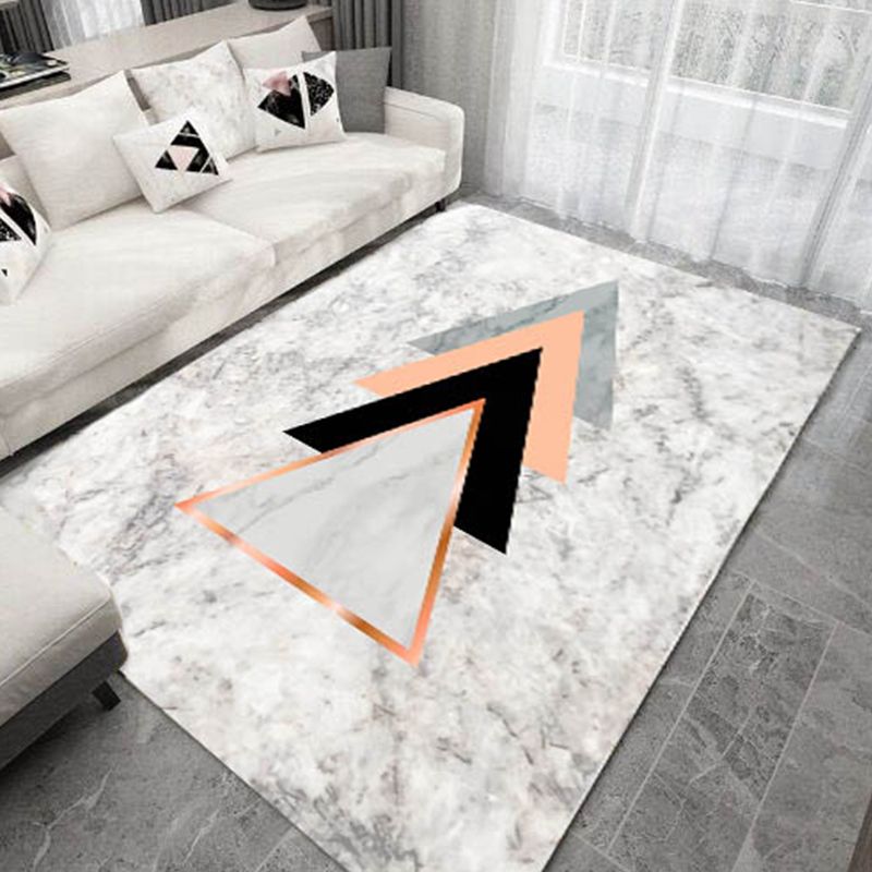 Modern Bedroom Rug Multi-Color Geometric Indoor Rug Pet Friendly Non-Slip Backing Area Carpet