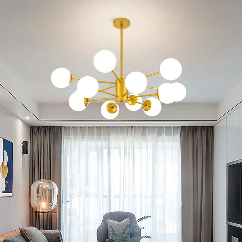 Contemporary Hanging Light Fixtures Spherical Iron Ceiling Light for Living Room