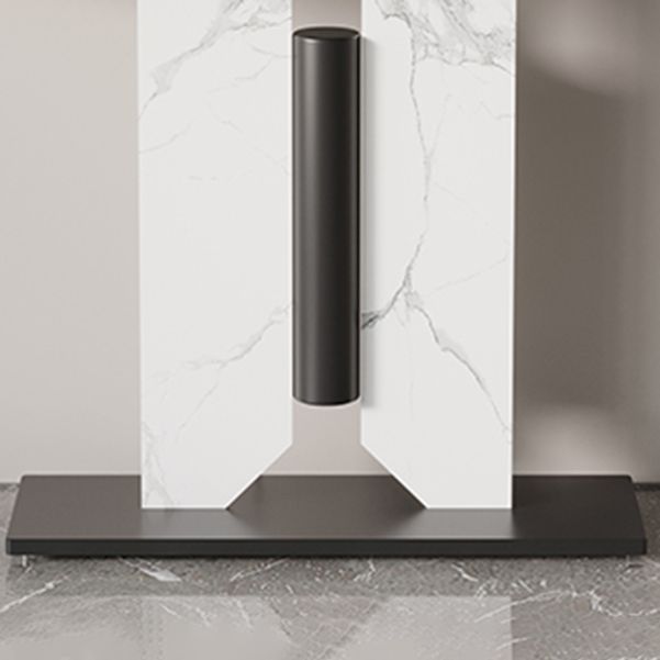 31.5-inch Tall Console Table Stone Half Moon Accent Table for Hall
