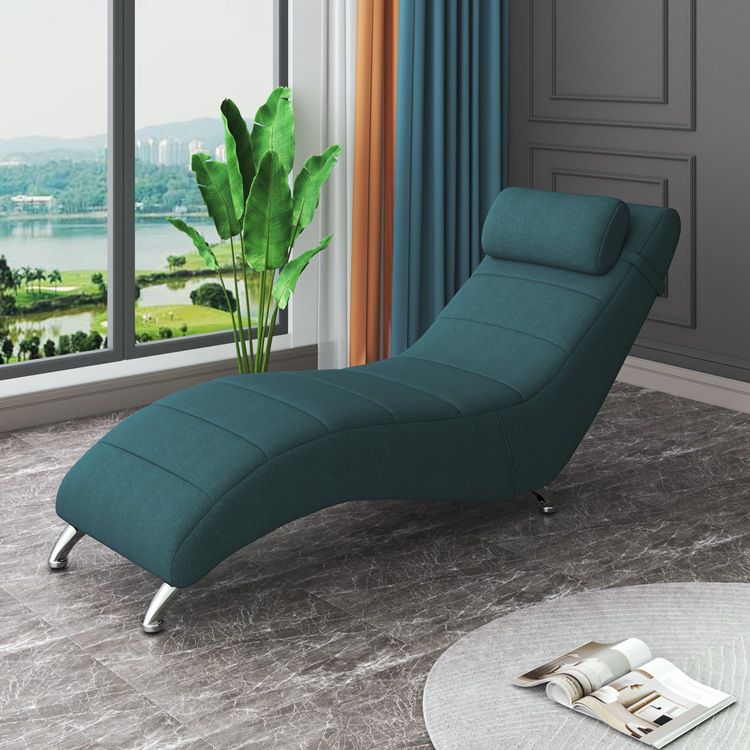 Faux Leather Chaise Lounge Armless Solid Color Chaise for Bedroom and Living Room