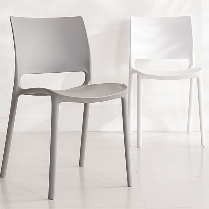 Contemporary Style Side Chair Open Back Plastic Dining Room Chair