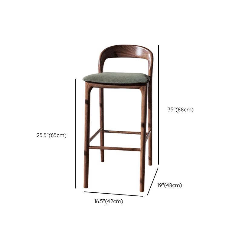 Brown Ash Wood Counter Stools Industrial Green Velvet Stools