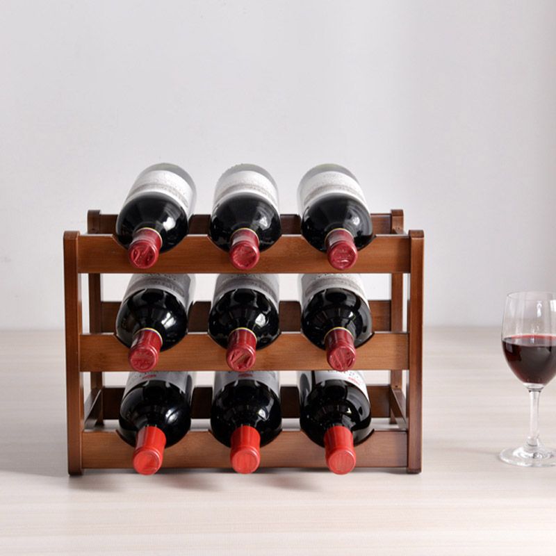 Modern Tabletop Wine Rack Solid Wood Wine Bottle Rack for Living Room