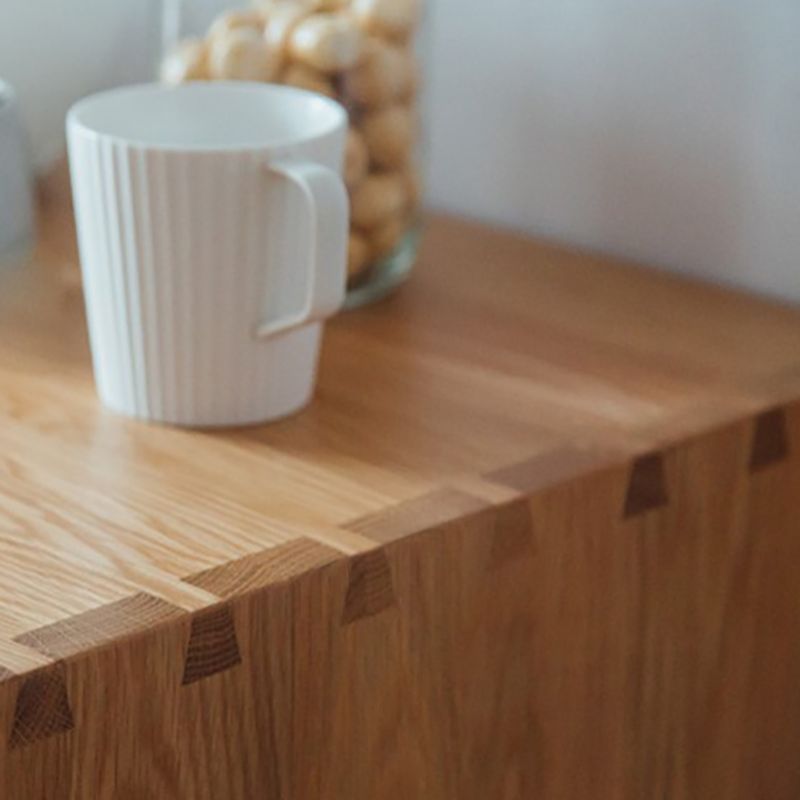 Modern 9-Drawer Sideboard Simple Pine Wood Buffet Table for Dining Room